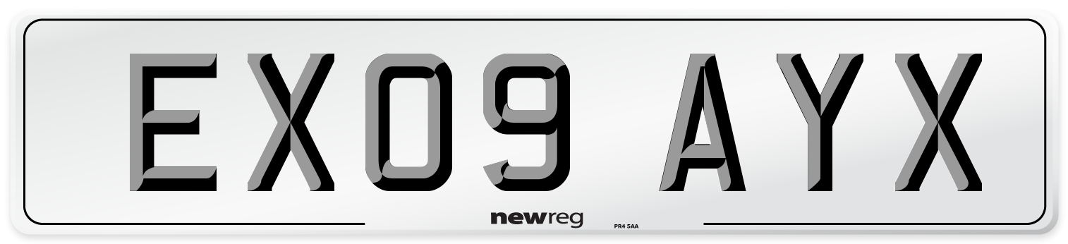 EX09 AYX Number Plate from New Reg